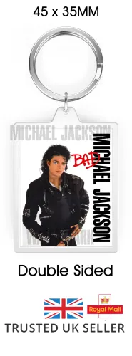 Michael Jackson Keyring : Bad Album Art Bad001
