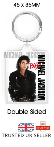 Michael Jackson Keyring : Bad Album Art Bad003